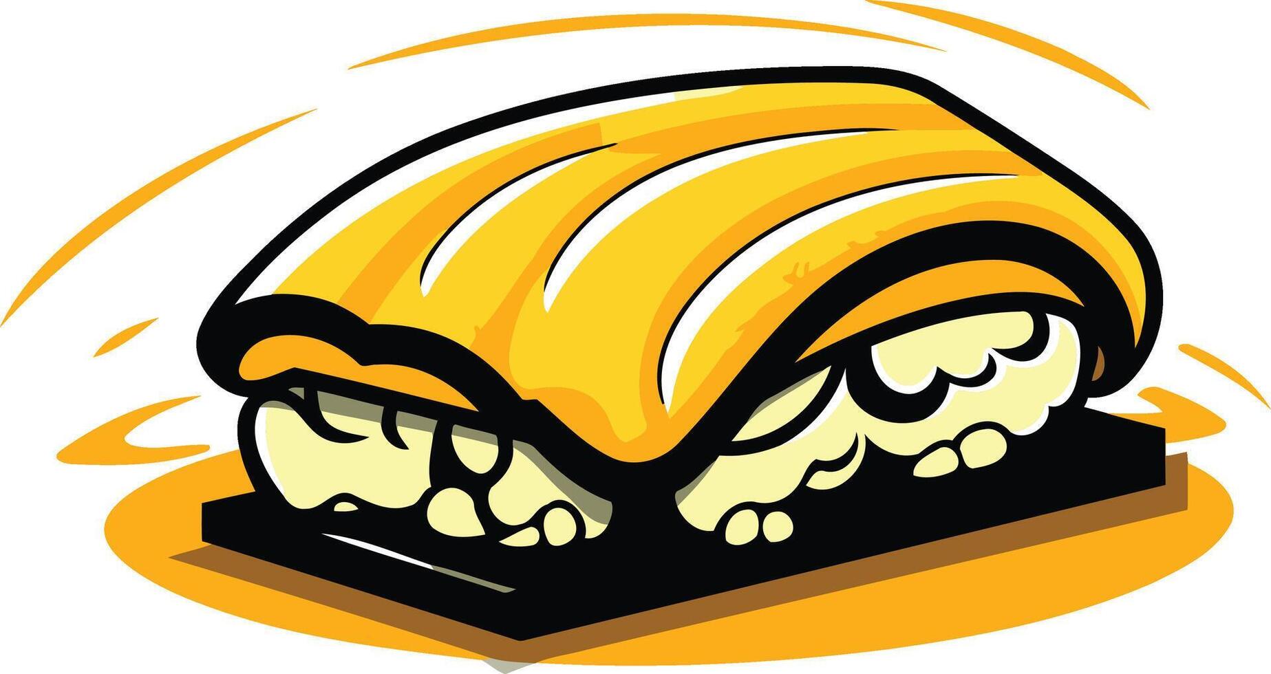 A Single Piece of Yellowtail Sushi vector