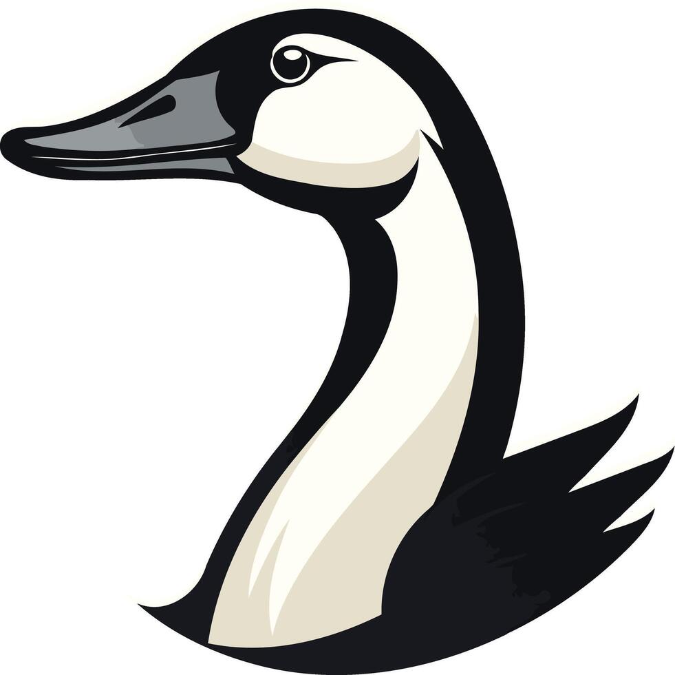 Goose Head in Black and White vector