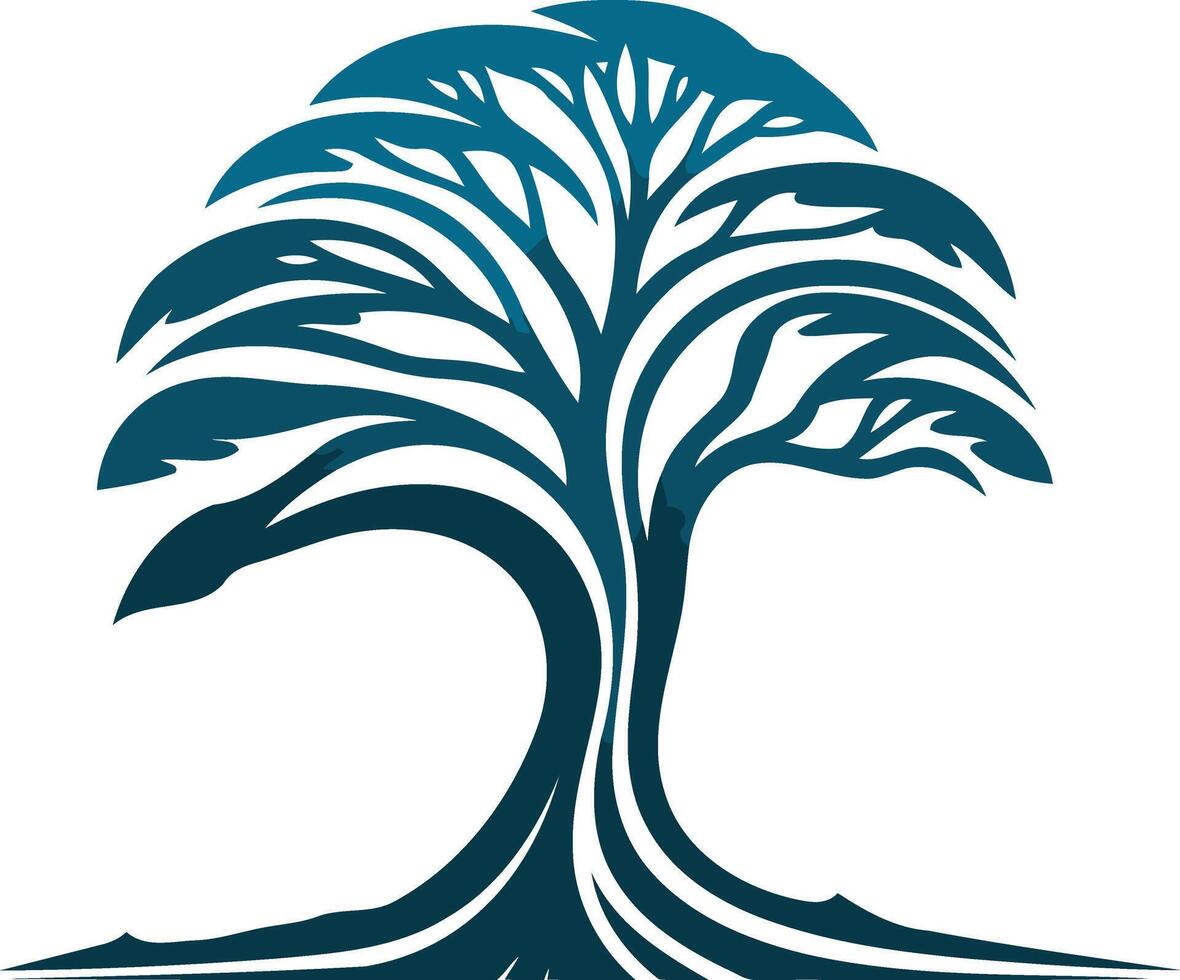 Abstract Stylized Tree Illustration vector