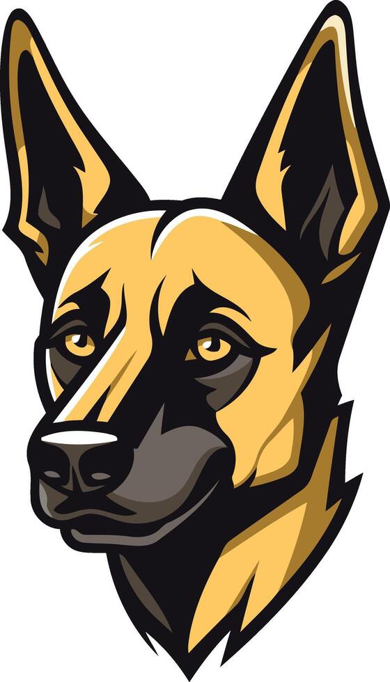 A Close-Up Portrait of a German Shepherd vector