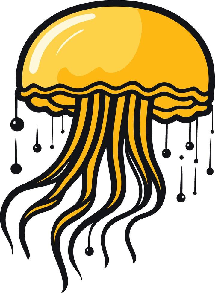 Yellow Jellyfish Illustration vector