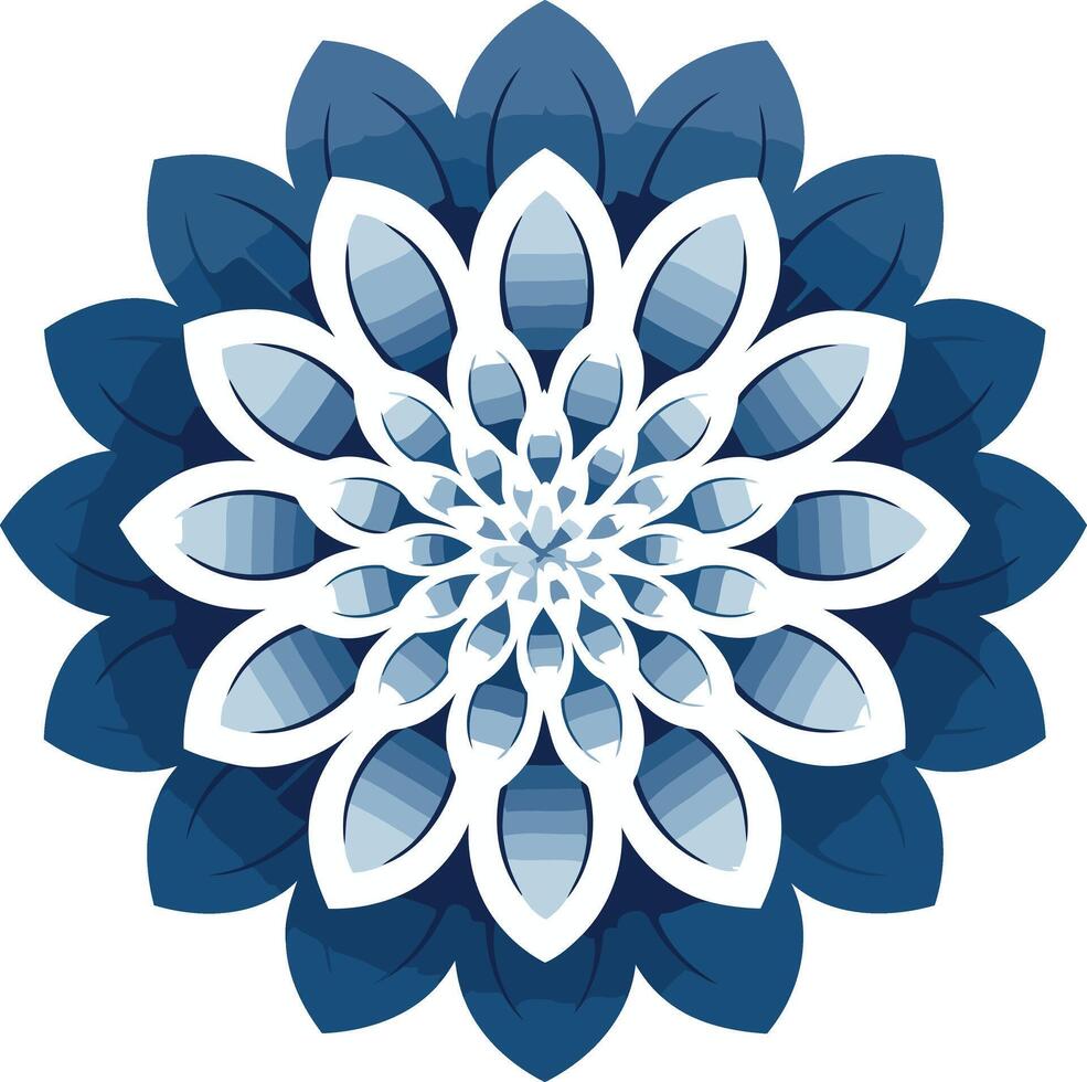 Abstract Blue and White Flower Mandala vector