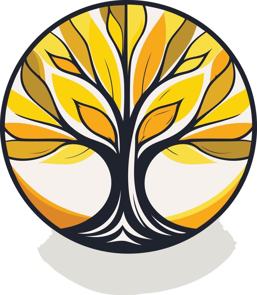 Golden Tree of Life Symbol vector