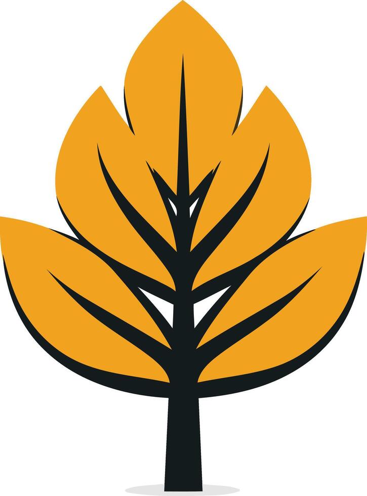 Stylized Illustration of a Tree with Yellow Leaves vector