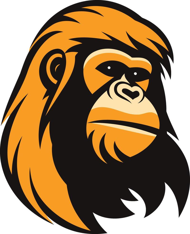 Orangutan Head, Illustration vector