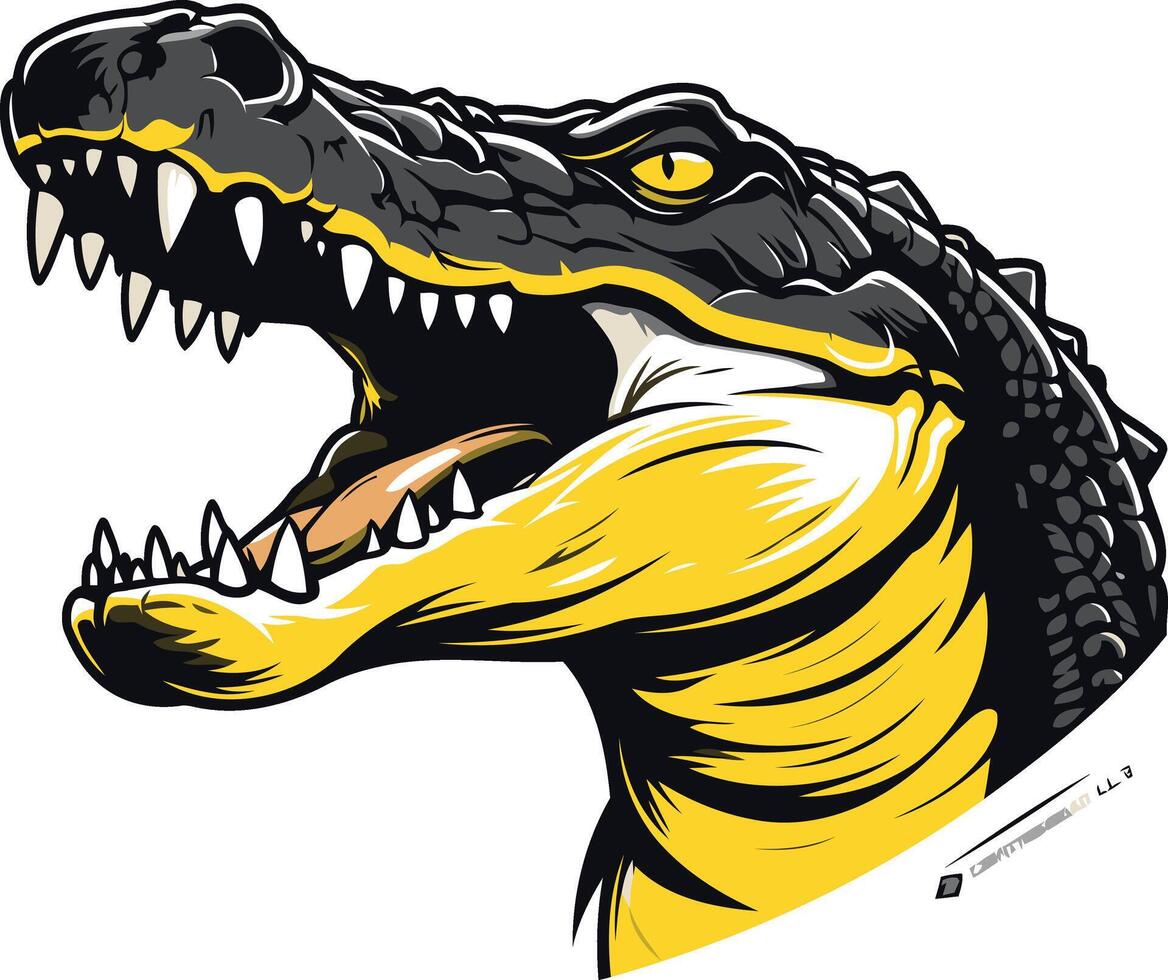 Aggressive Alligator Portrait vector