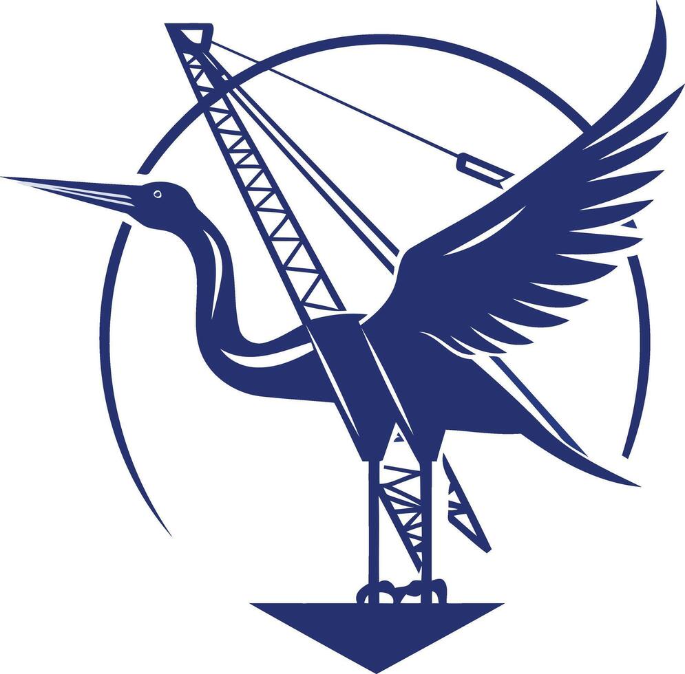 Crane Bird Logo Design vector