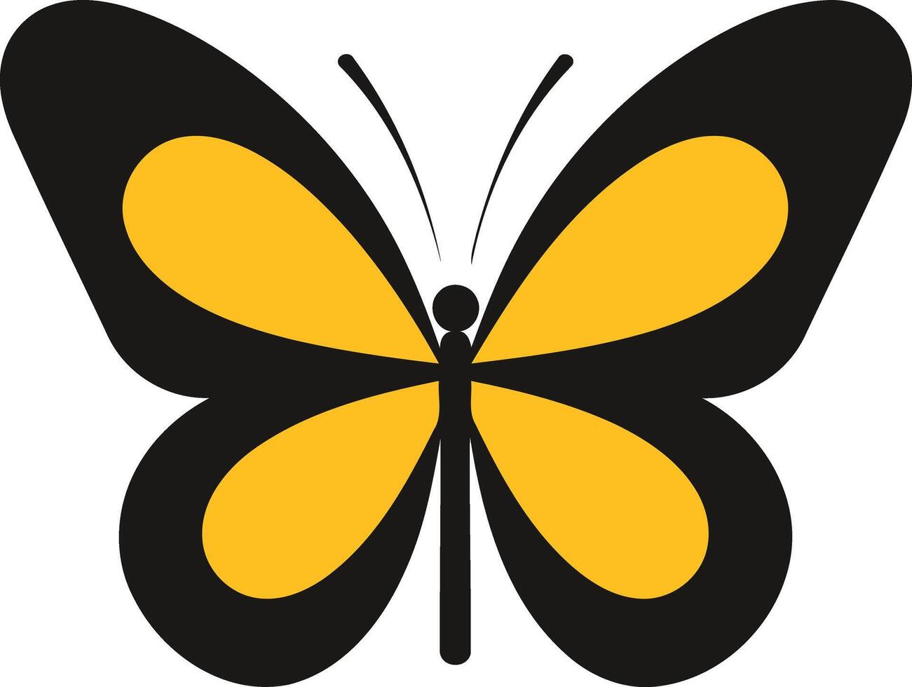 Black and Yellow Butterfly Illustration vector