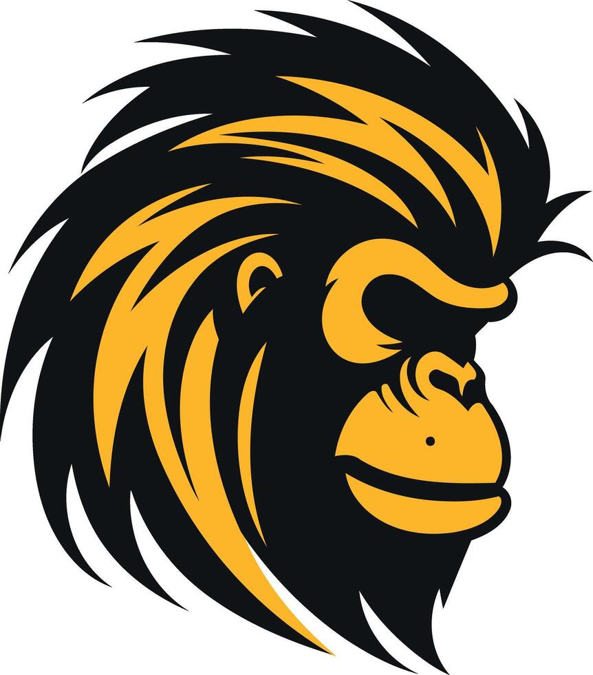 Gorilla Mascot Head with Yellow Fur vector