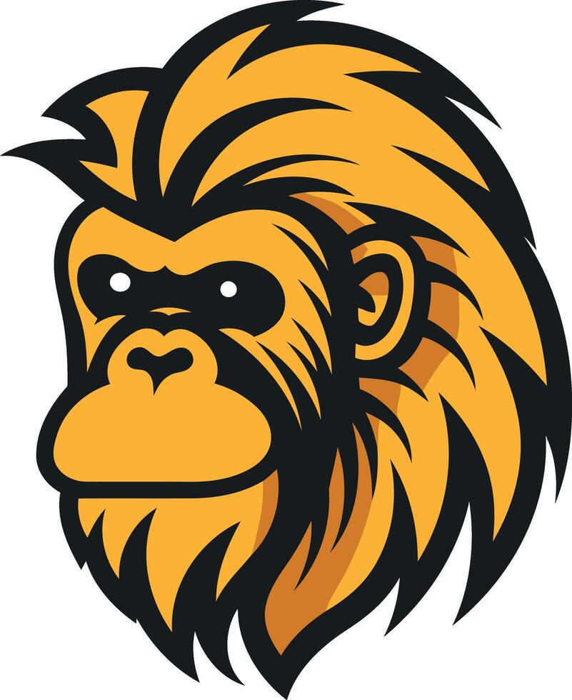 Orange and Black Cartoon Monkey Mascot vector