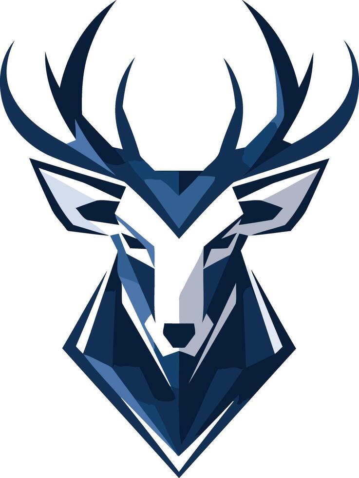 Geometric Deer Head Logo Design vector