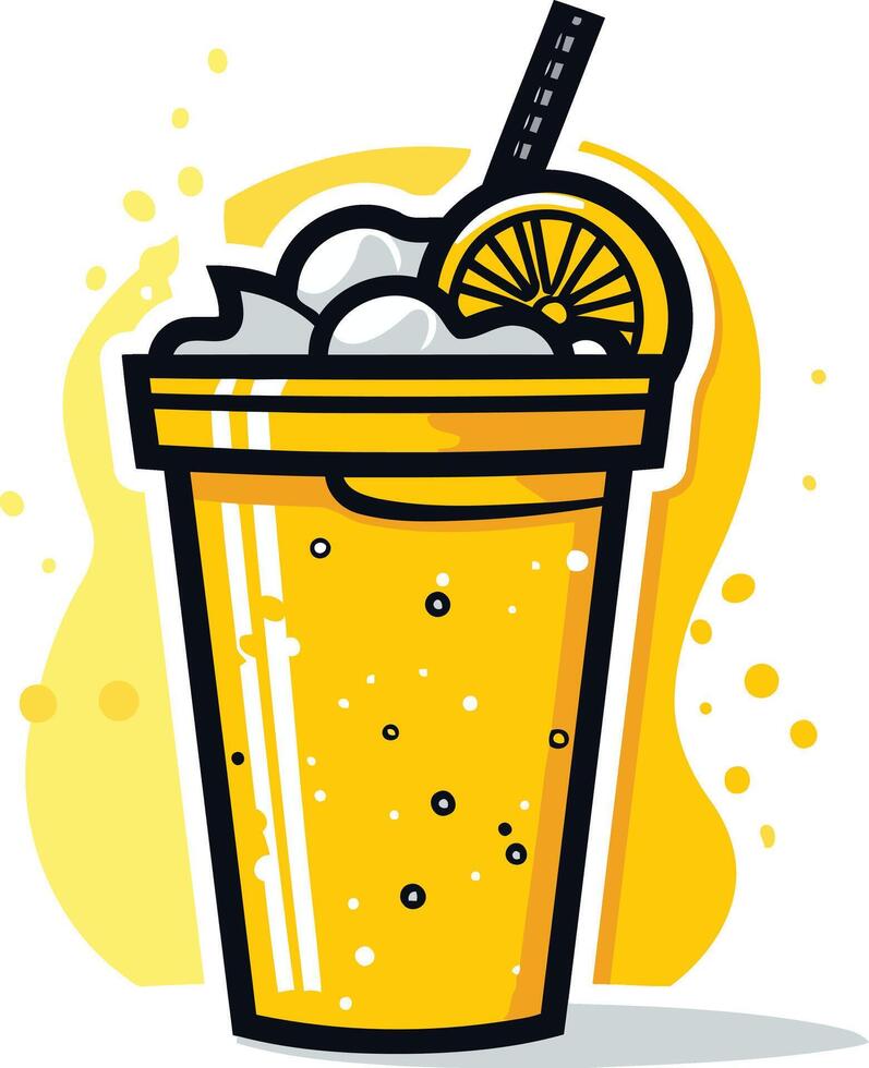 Refreshing Yellow Lemonade with a Lemon Slice vector