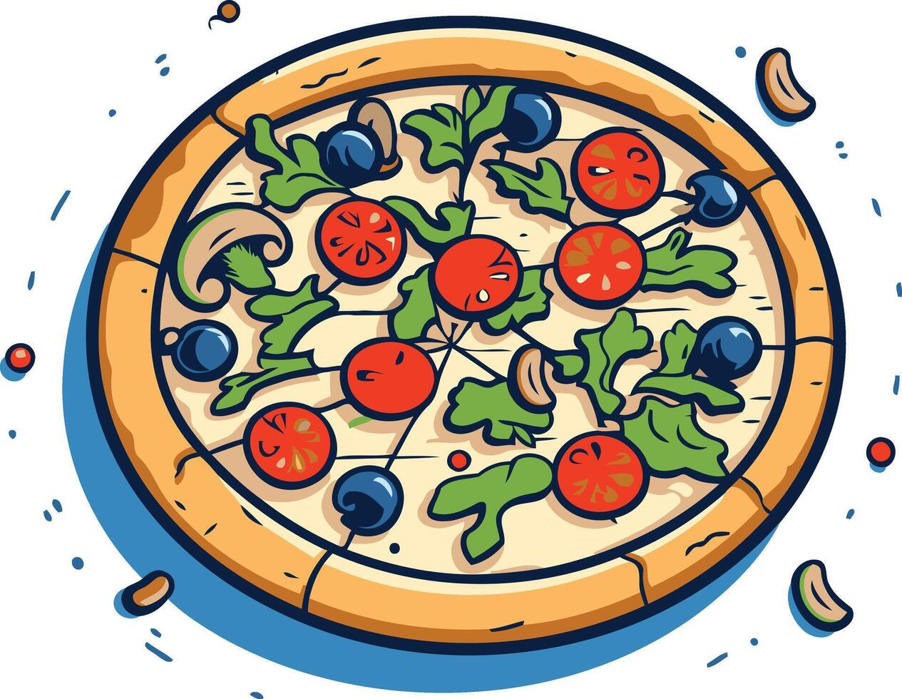 Delicious Pizza with Toppings vector
