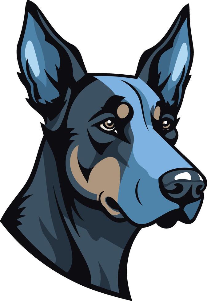 Blue and Black Dog Portrait vector