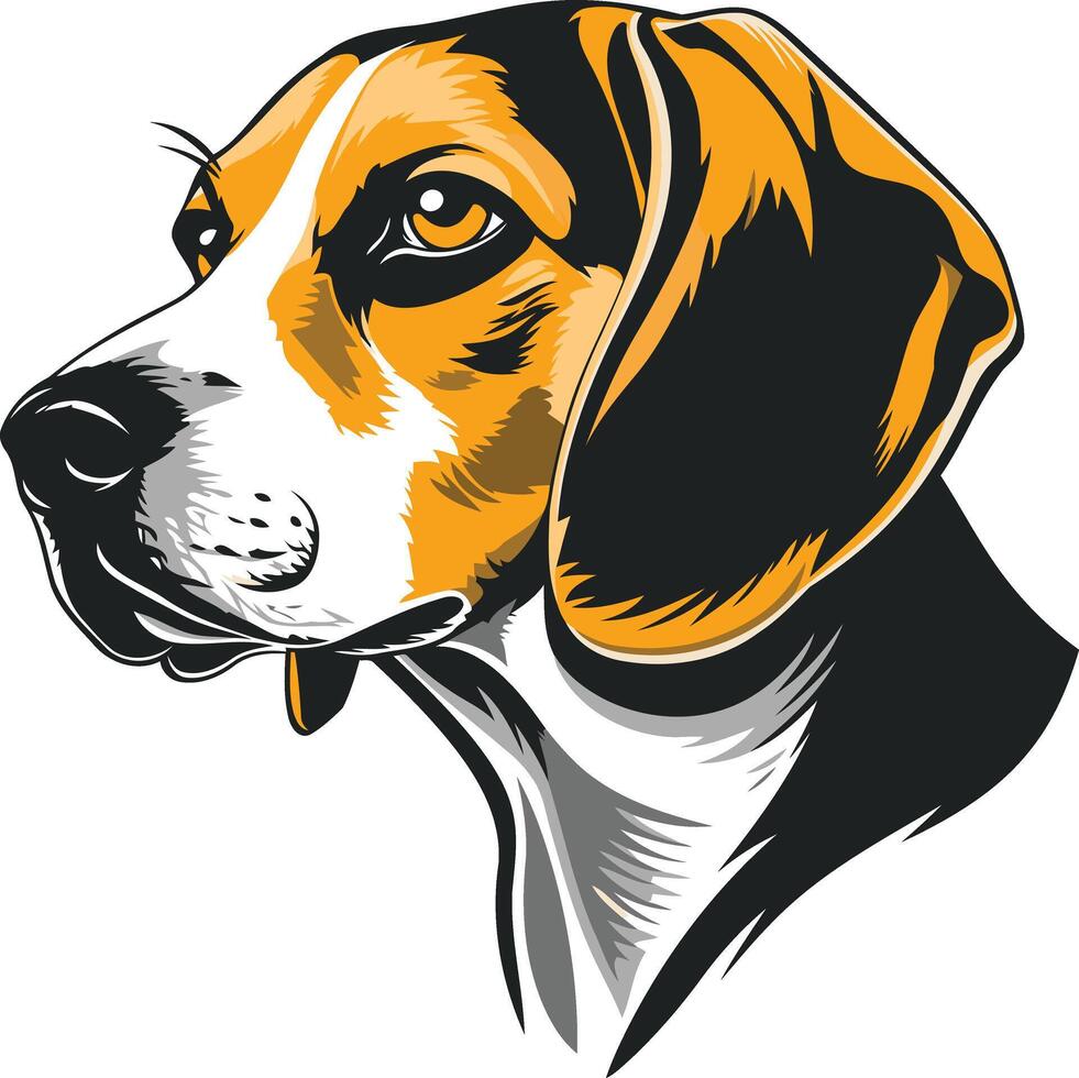 Beagle Dog Portrait in element Illustration vector
