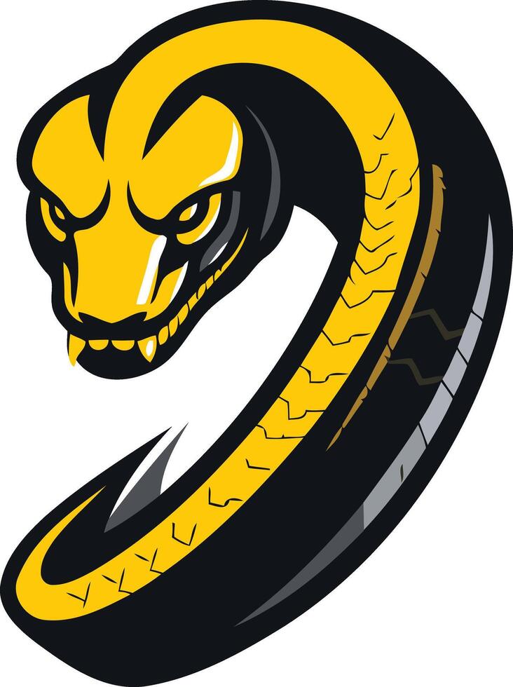 Yellow Cobra Mascot Illustration vector