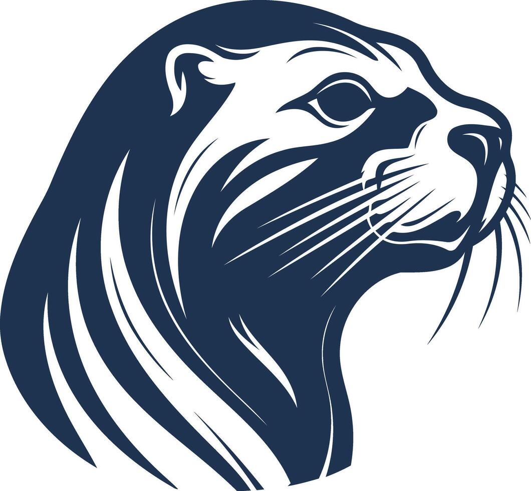 Otter Head Illustration vector