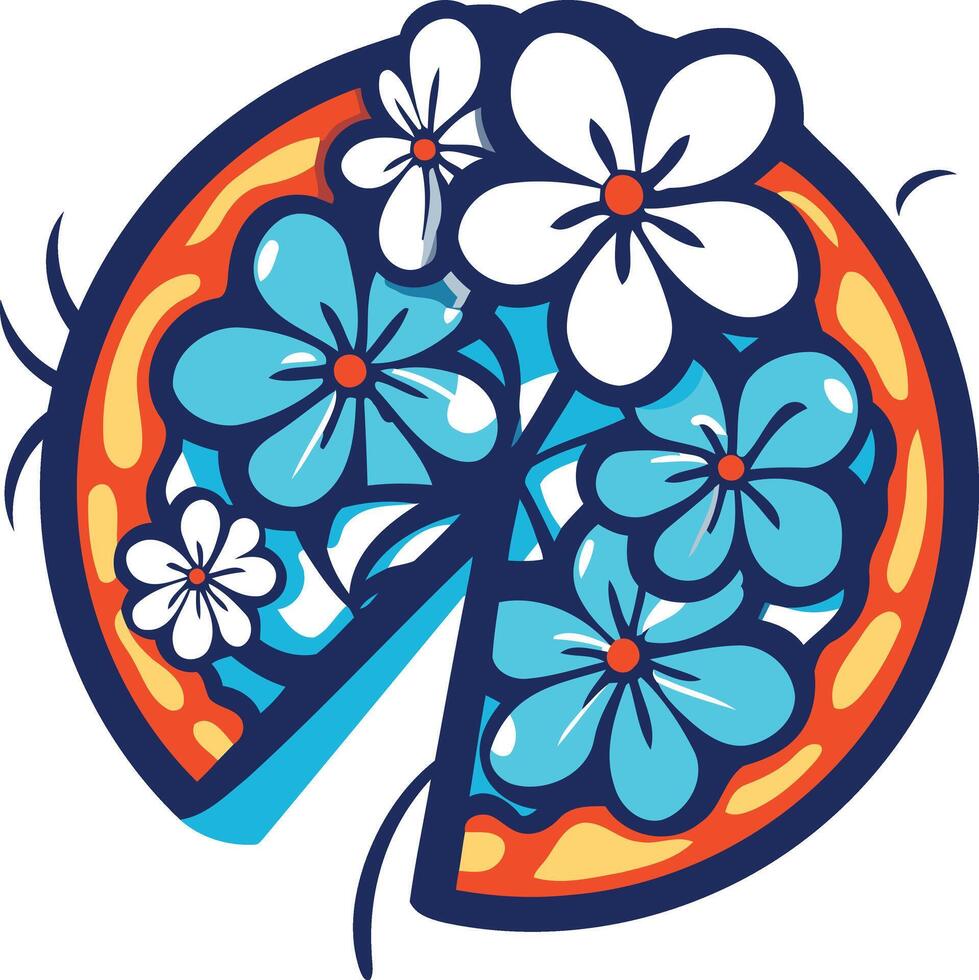 A Slice of Flower Power Pizza vector