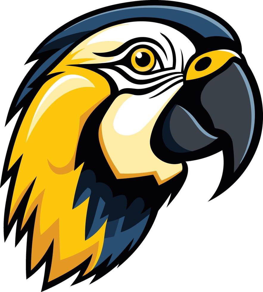 Close-Up of a Blue and Gold Macaw vector
