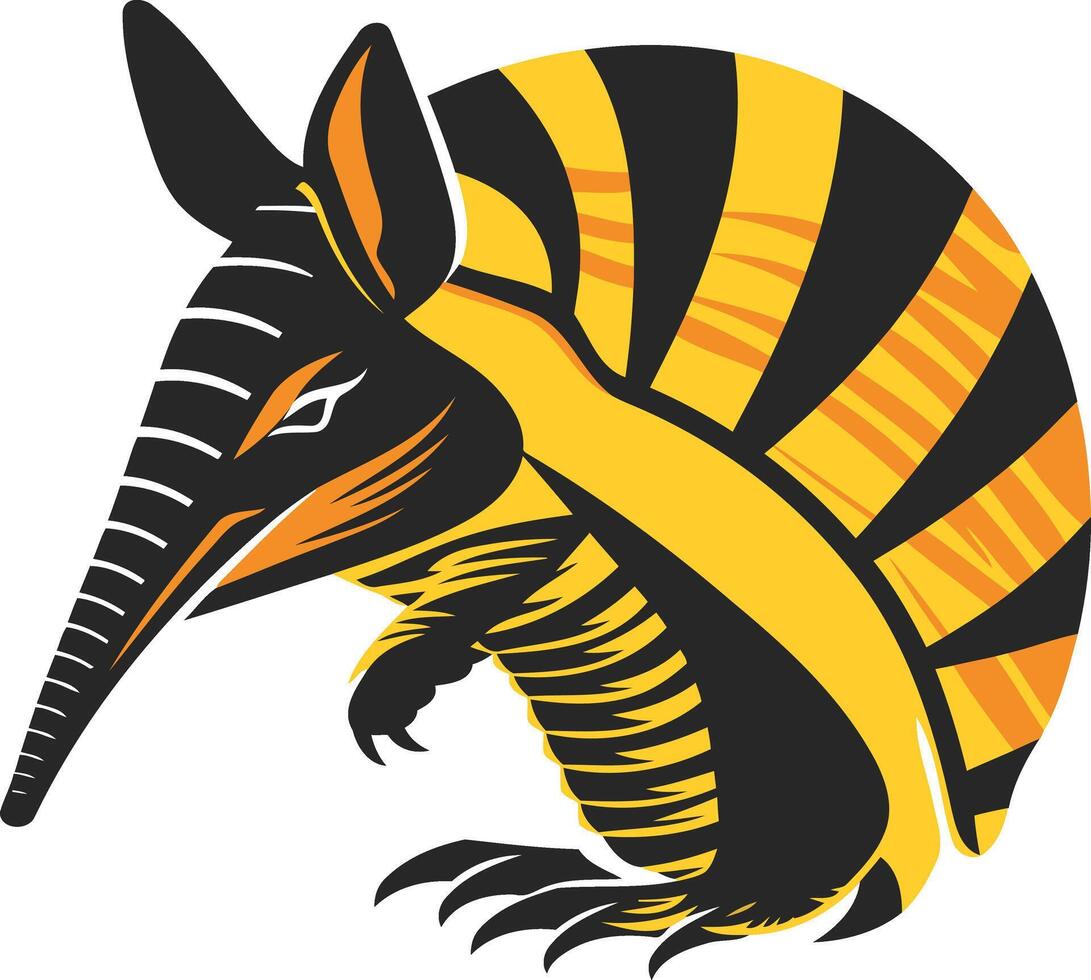 Striped Armadillo Illustration vector