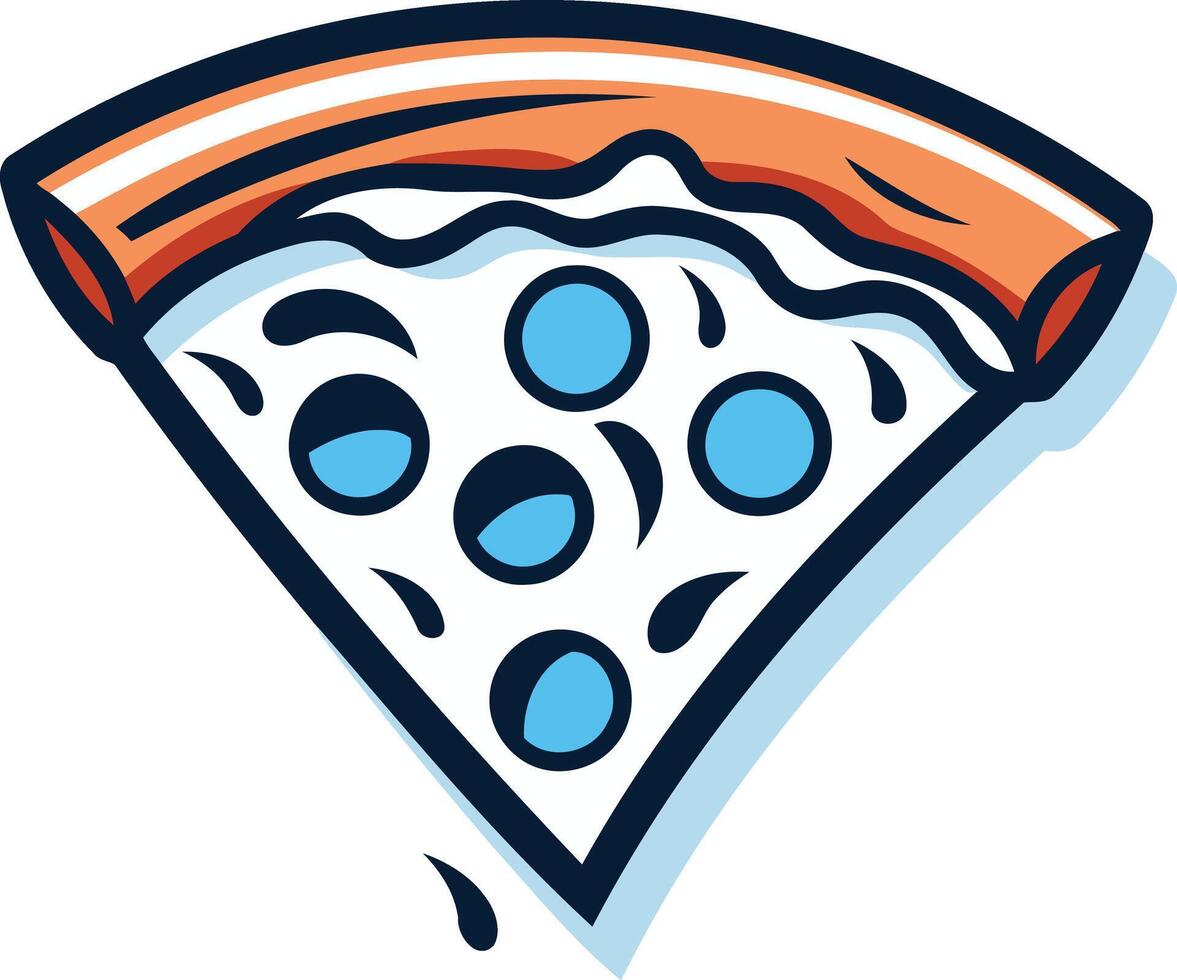 Cartoon Pizza Slice with Blueberries vector