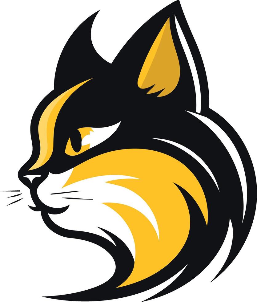 Black and Yellow Cartoon Cat Mascot 49263318 Vector Art at Vecteezy