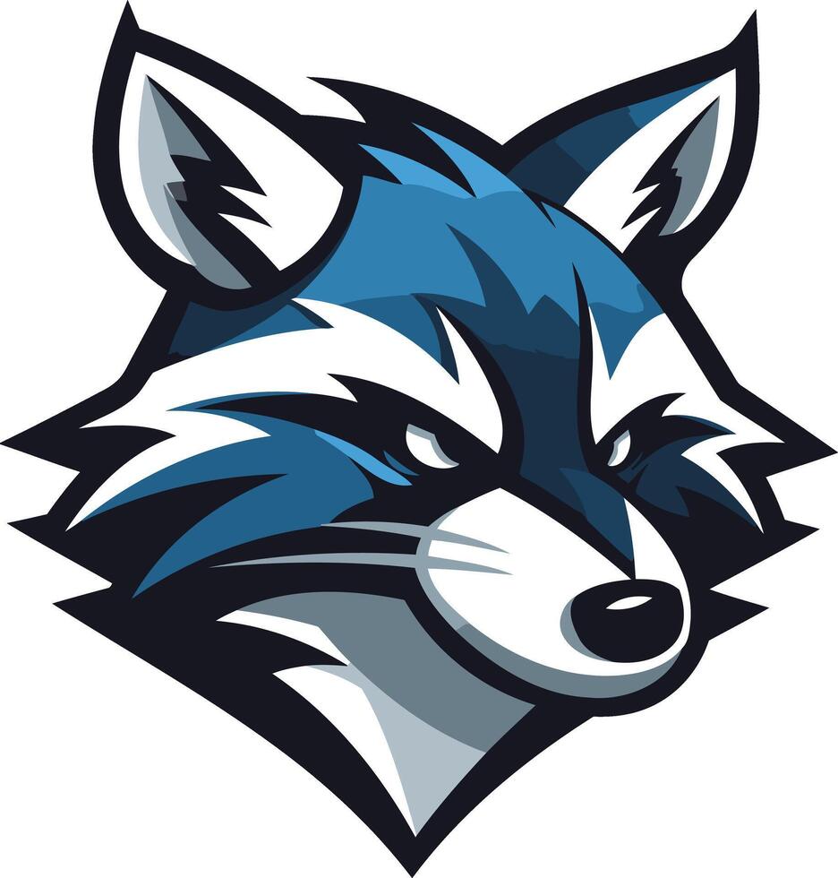 Blue Raccoon Mascot Head vector
