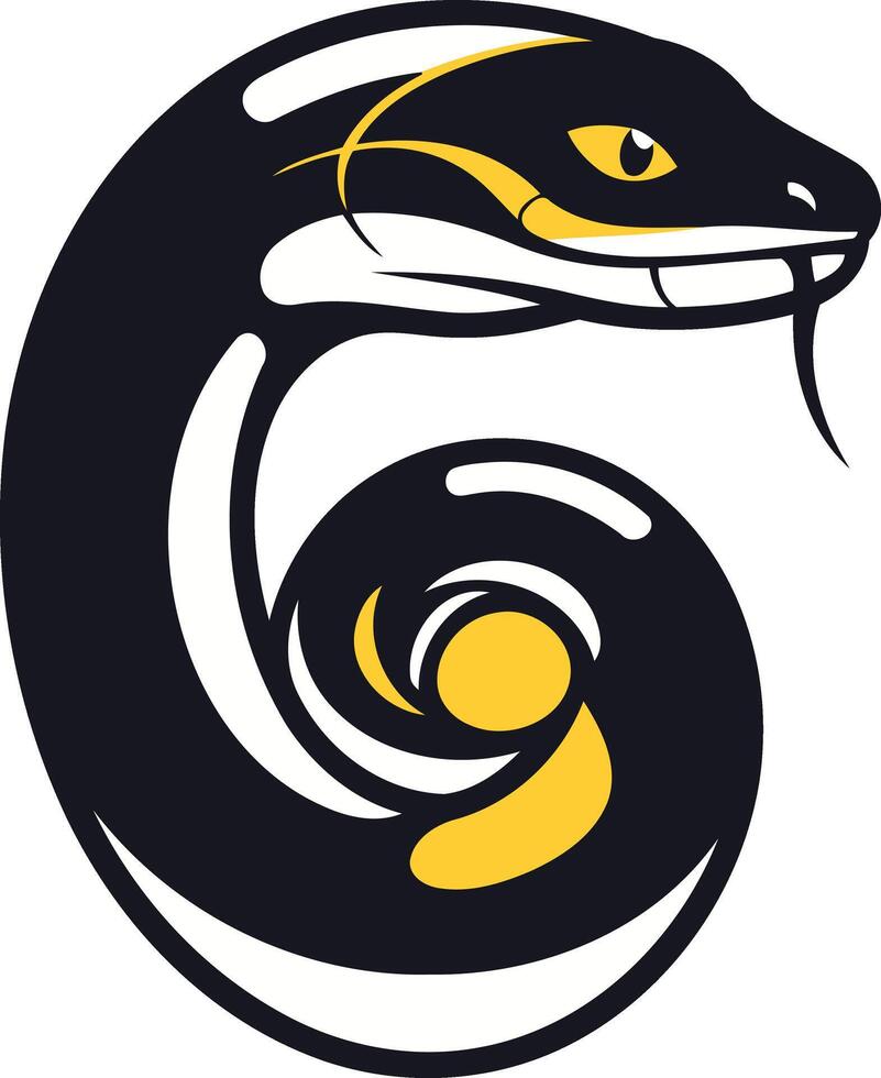 Abstract Illustration of a Black and Yellow Snake vector