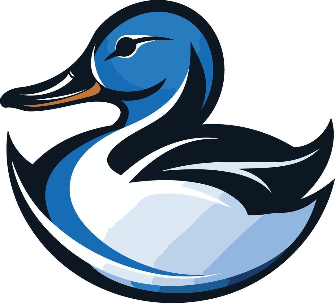 Blue and Black Duck Mascot Illustration vector
