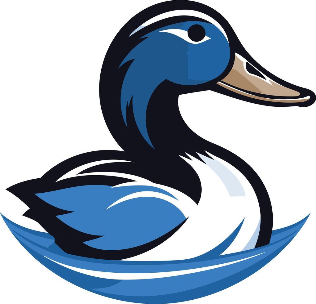 Blue Duck Swimming in Water vector