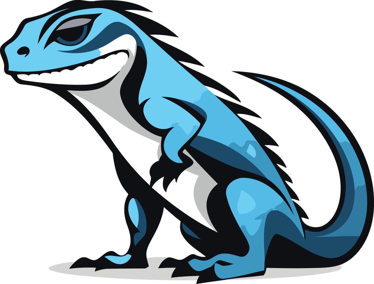 Blue Iguana with Sharp Claws Illustration vector