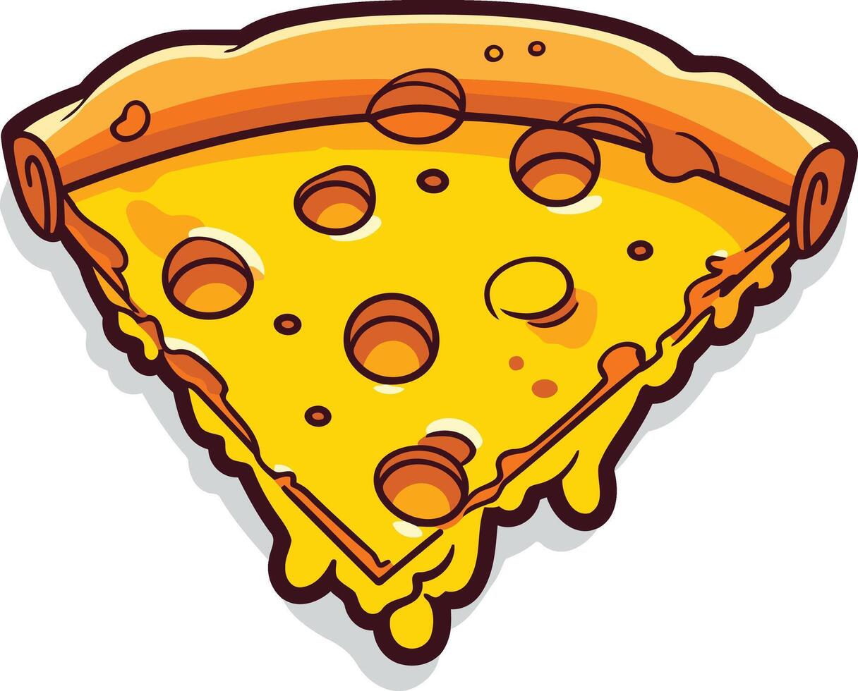 Gooey Cheese Pizza Slice Illustration vector