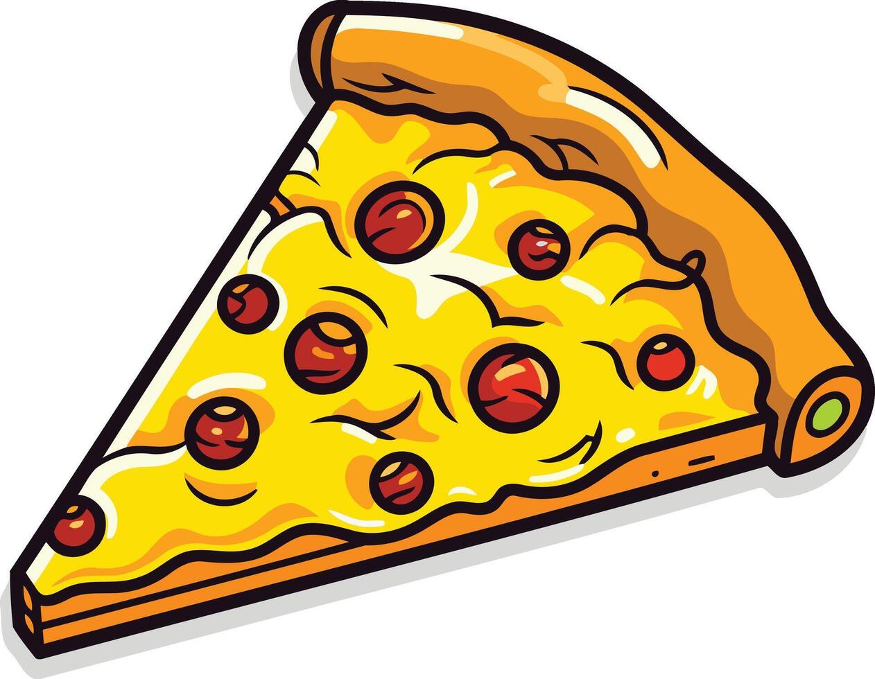 Delicious Pizza Slice with Melted Cheese and Pepperoni vector
