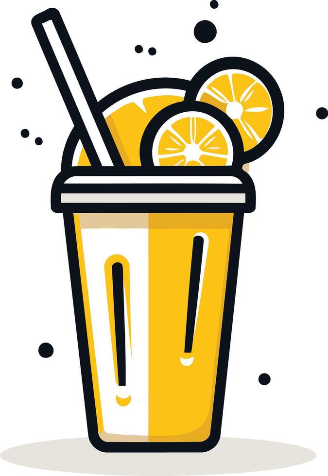 Refreshing Orange Juice with Straw vector