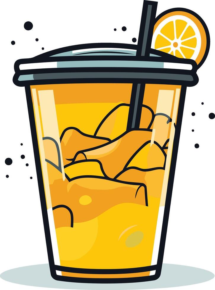 Refreshing Orange Juice in a Glass vector