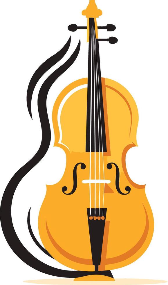 Yellow Violin with Black Abstract Background vector