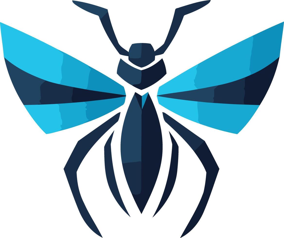 Abstract Blue Butterfly Illustration vector