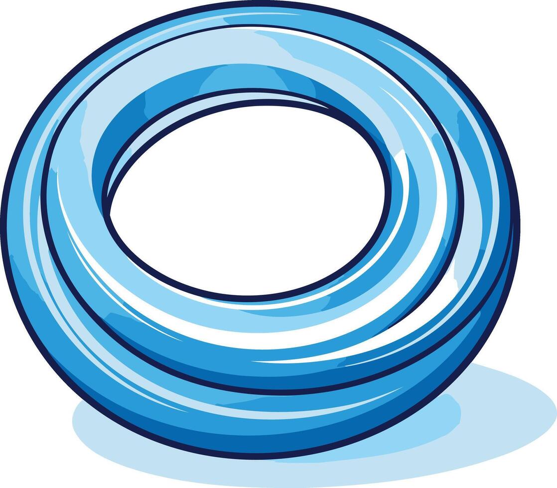 Blue Inflatable Ring for Swimming vector