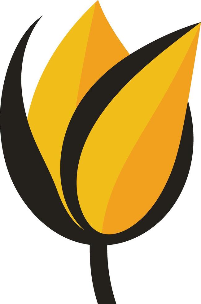Stylized Yellow Tulip Illustration vector