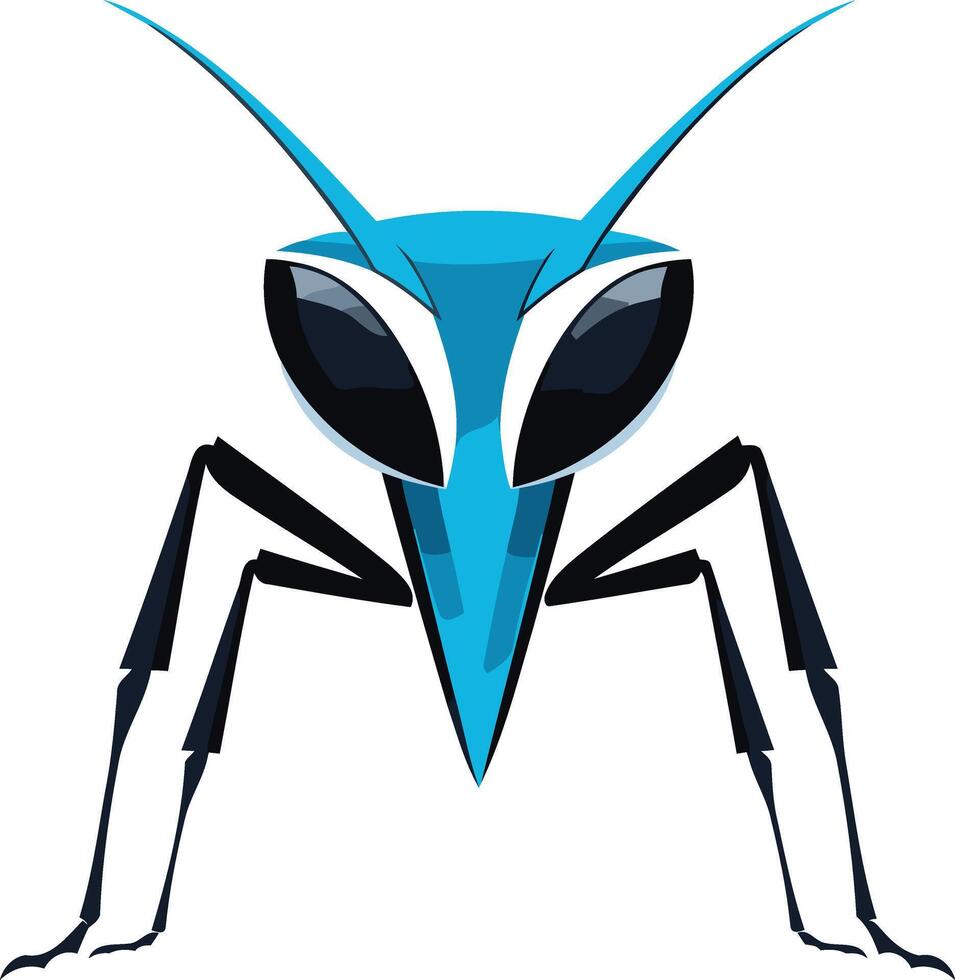 Cartoon Blue Bug with Large Eyes vector