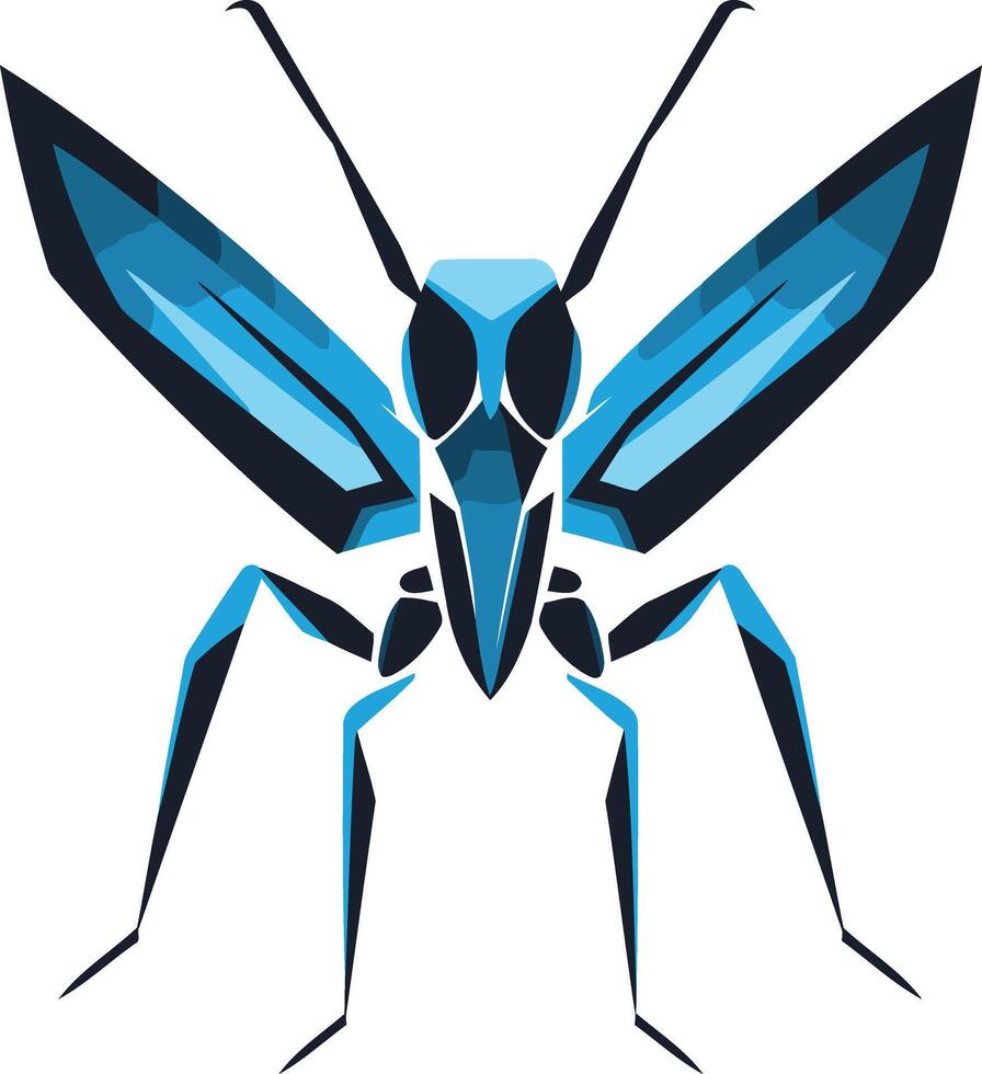 Abstract Geometric Blue Insect Illustration vector