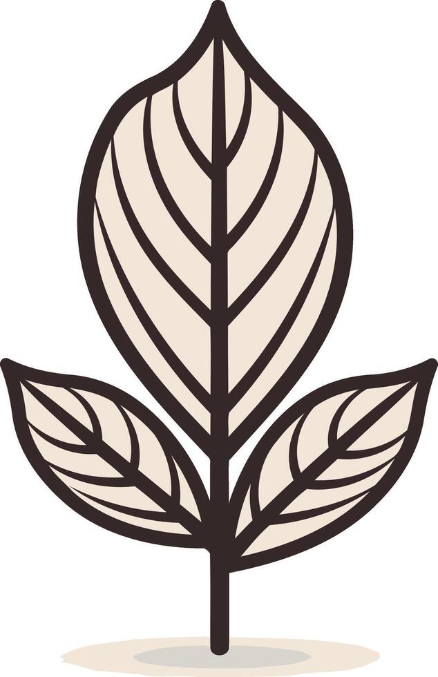 Simple Illustration of Three Leaves vector
