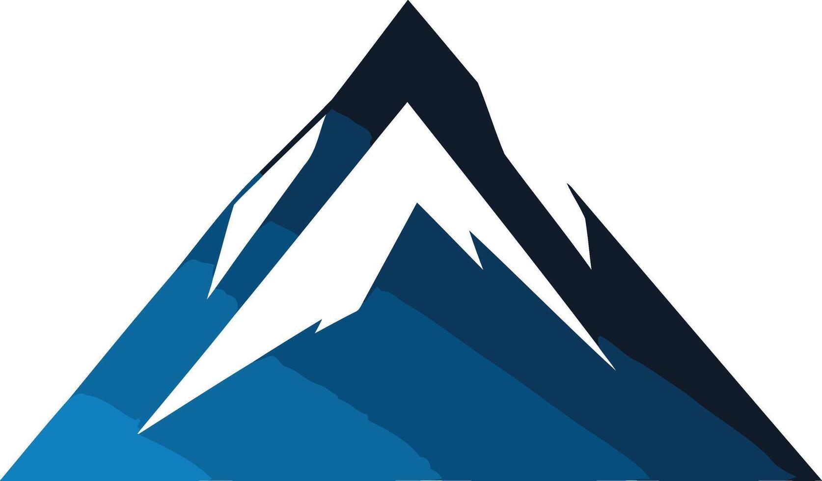 Blue Mountain Peak Logo Design vector
