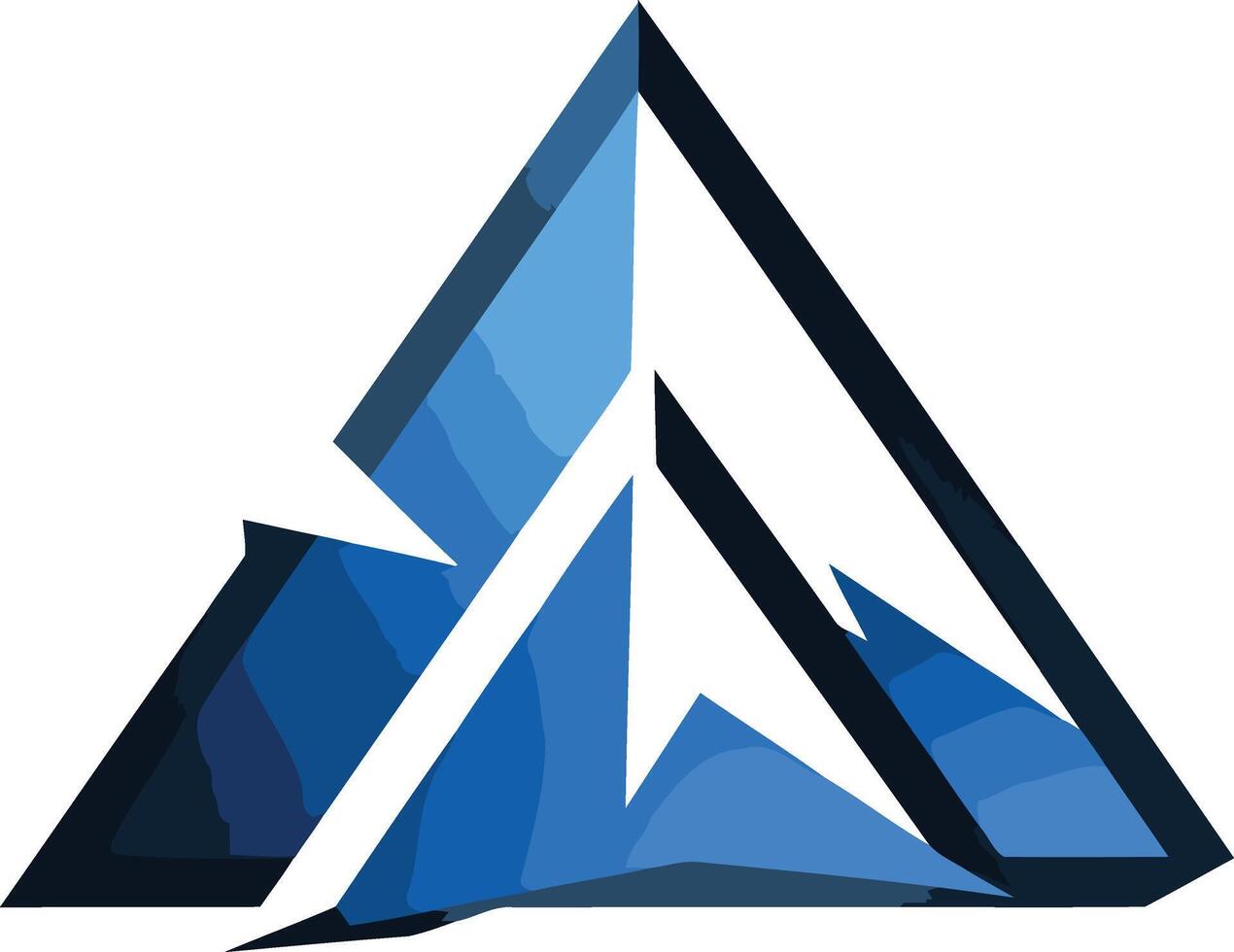 Abstract Geometric Arrow Shape in Blue and Black vector