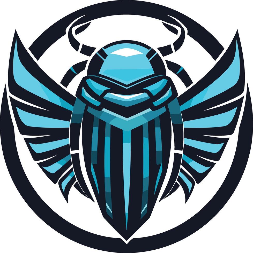 Cyberpunk Scarab Emblem vector
