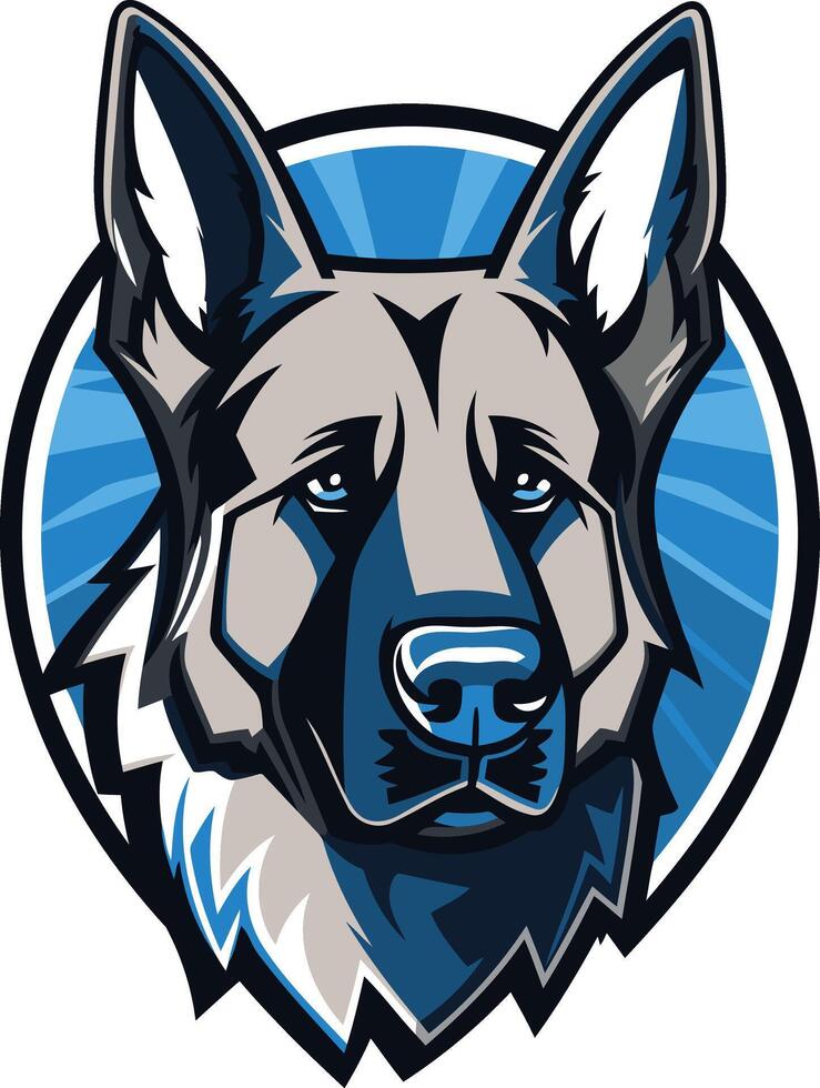 German Shepherd Dog Head Mascot vector