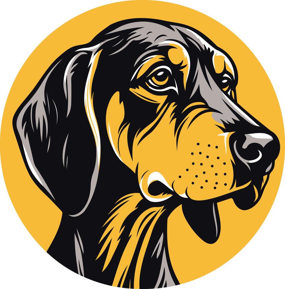Portrait of a Black and Tan Hound vector