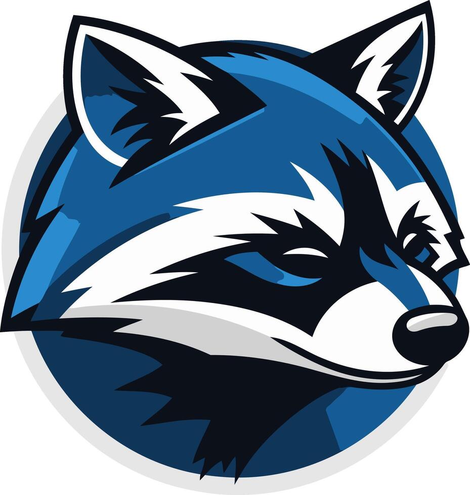 Blue and White Raccoon Logo vector