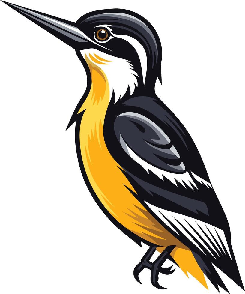 A Colorful Bird with a Long Beak vector