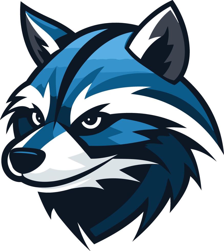 Blue Raccoon Mascot Head vector